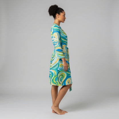 Wrap Dress Sea Swirls
