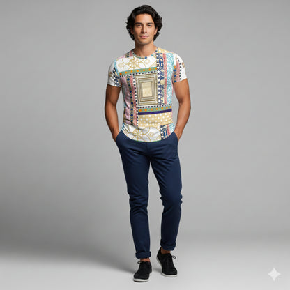 Multi-Pattern Scorpion Tailed Dragonfly Men’s Fitted T-Shist