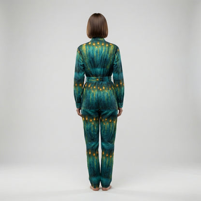 Relax Fit Woven Jumpsuit Starlight - Cotton Poplin Zipper Front