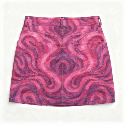 Denim Mini Skirt Purple Storm