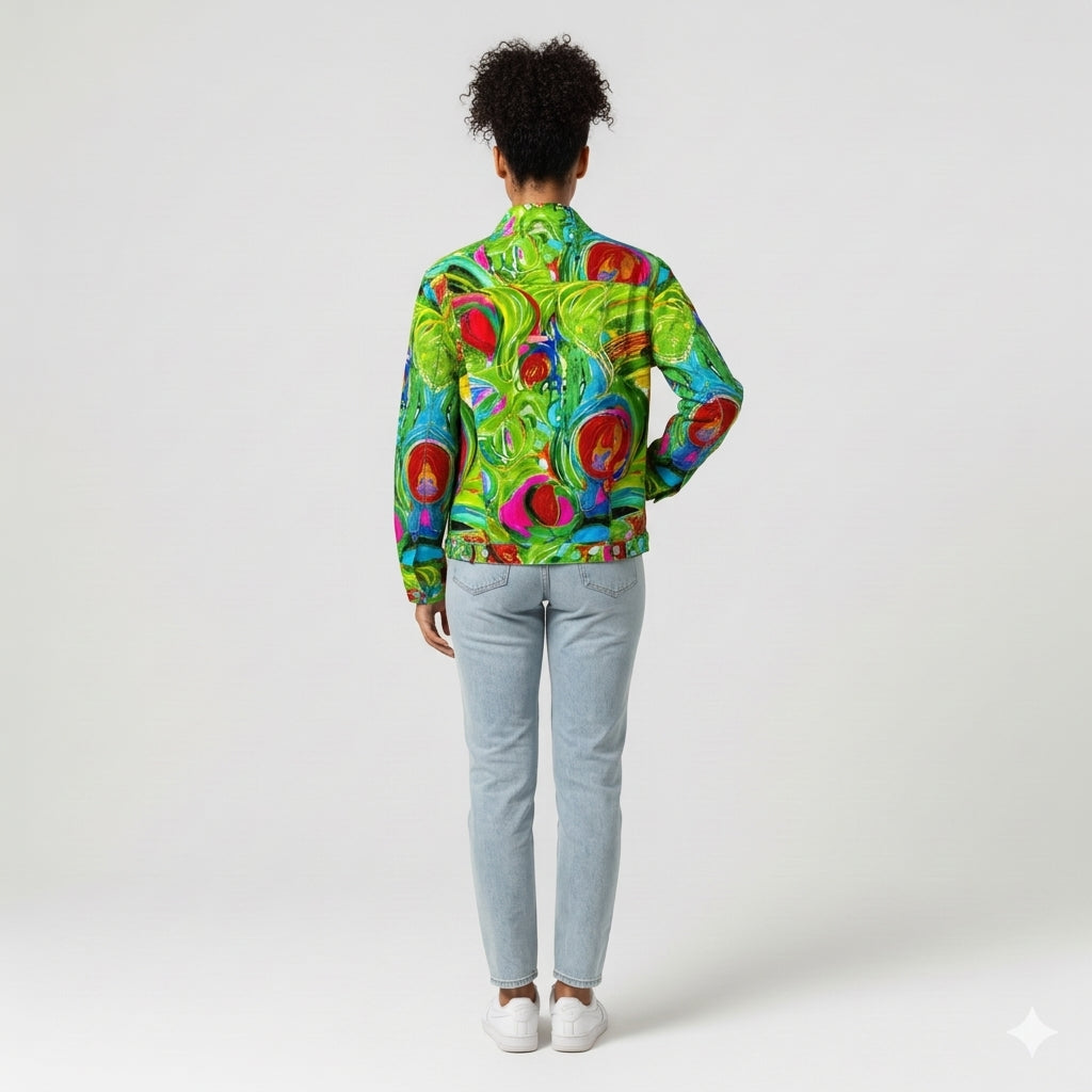 Demin Jacket Pink Water Lilies Jean Jacket