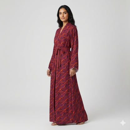 Kimono Sleeve Abaya in Lightweight Viscose Ecovero Rayon Crepe