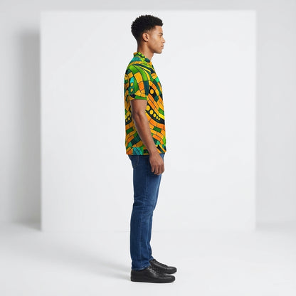 Polo Shirt with V Neck Mosaic 11