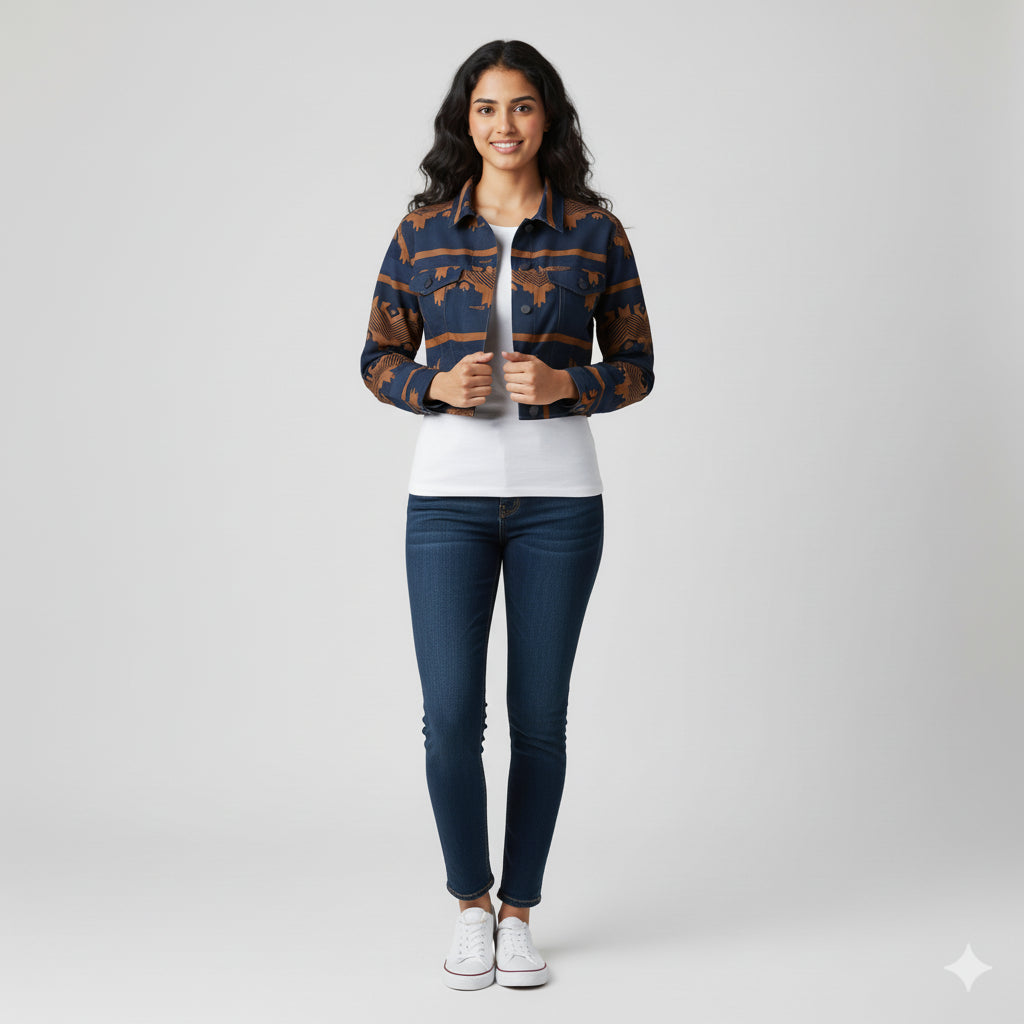 Zayna Cropped Denim Jacket