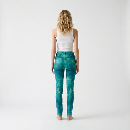 Skinny Jeans Turquoise Watercolors