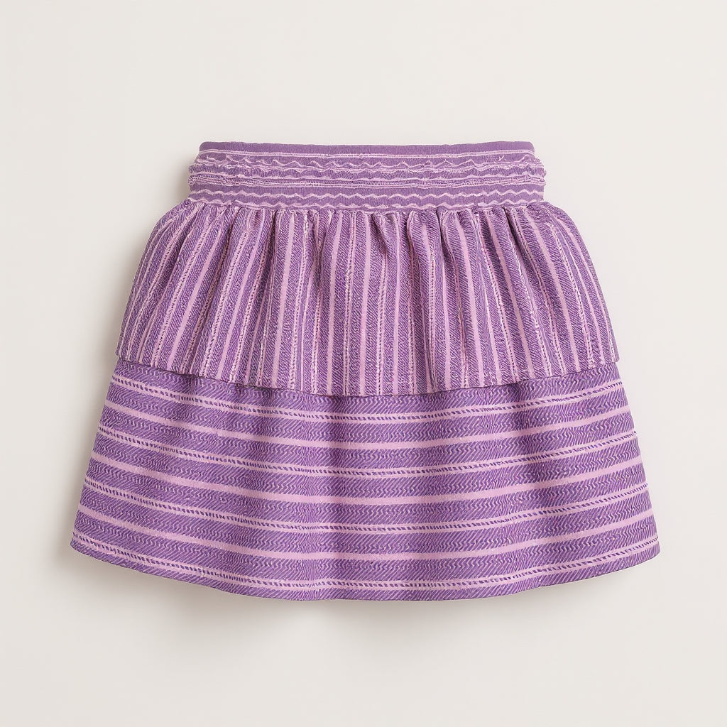 Smocked Ruffle Skirt in Lightweight Cotton