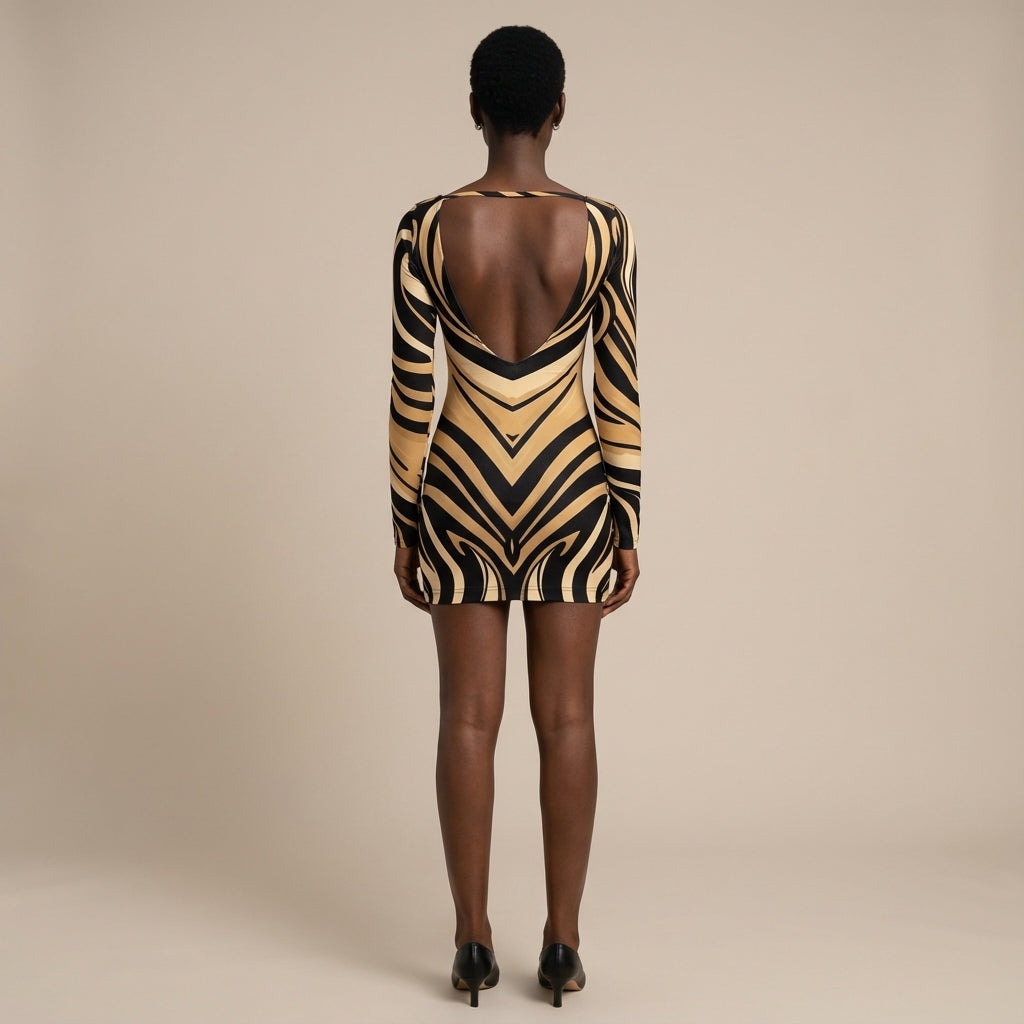 Solei Sccop Back Bodycon Dress (Baz'l Couture)