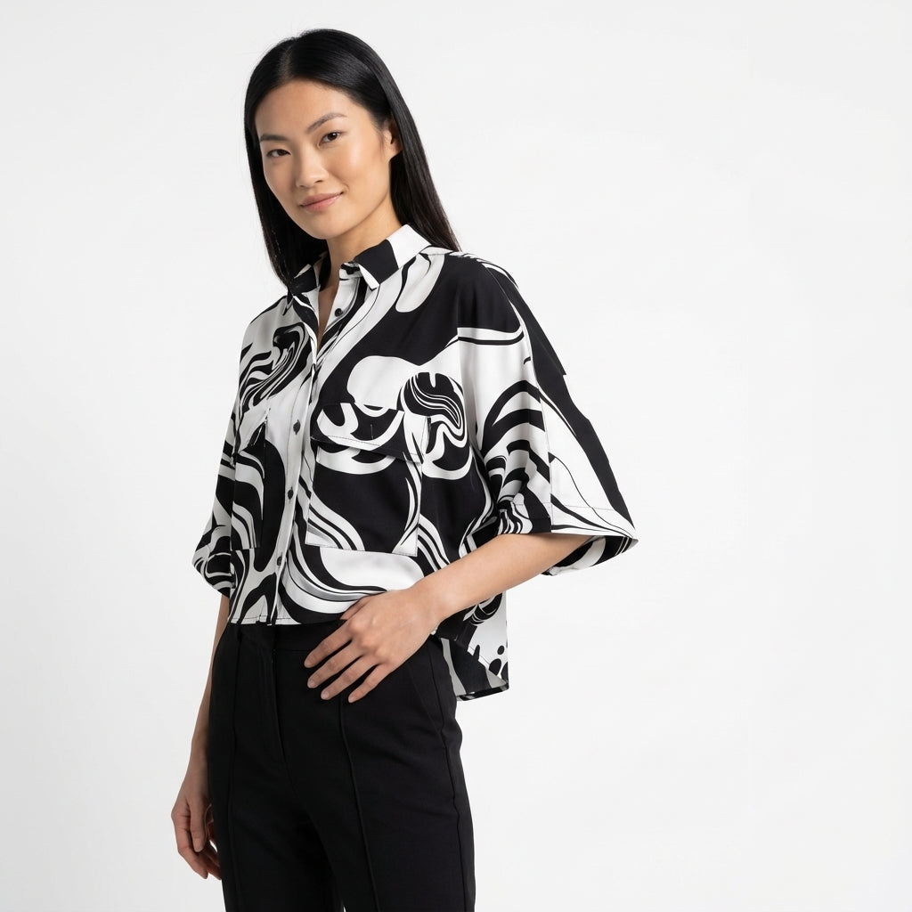 Kiyara Cropped Kimono Sleeve Blouse