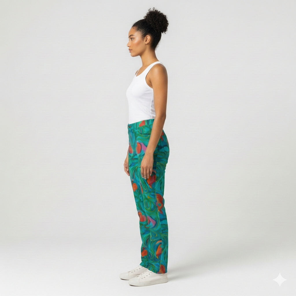 Skinny Jeans Floral Swamp – Slim Jeans in Heavyweight Stretch Cotton Denim