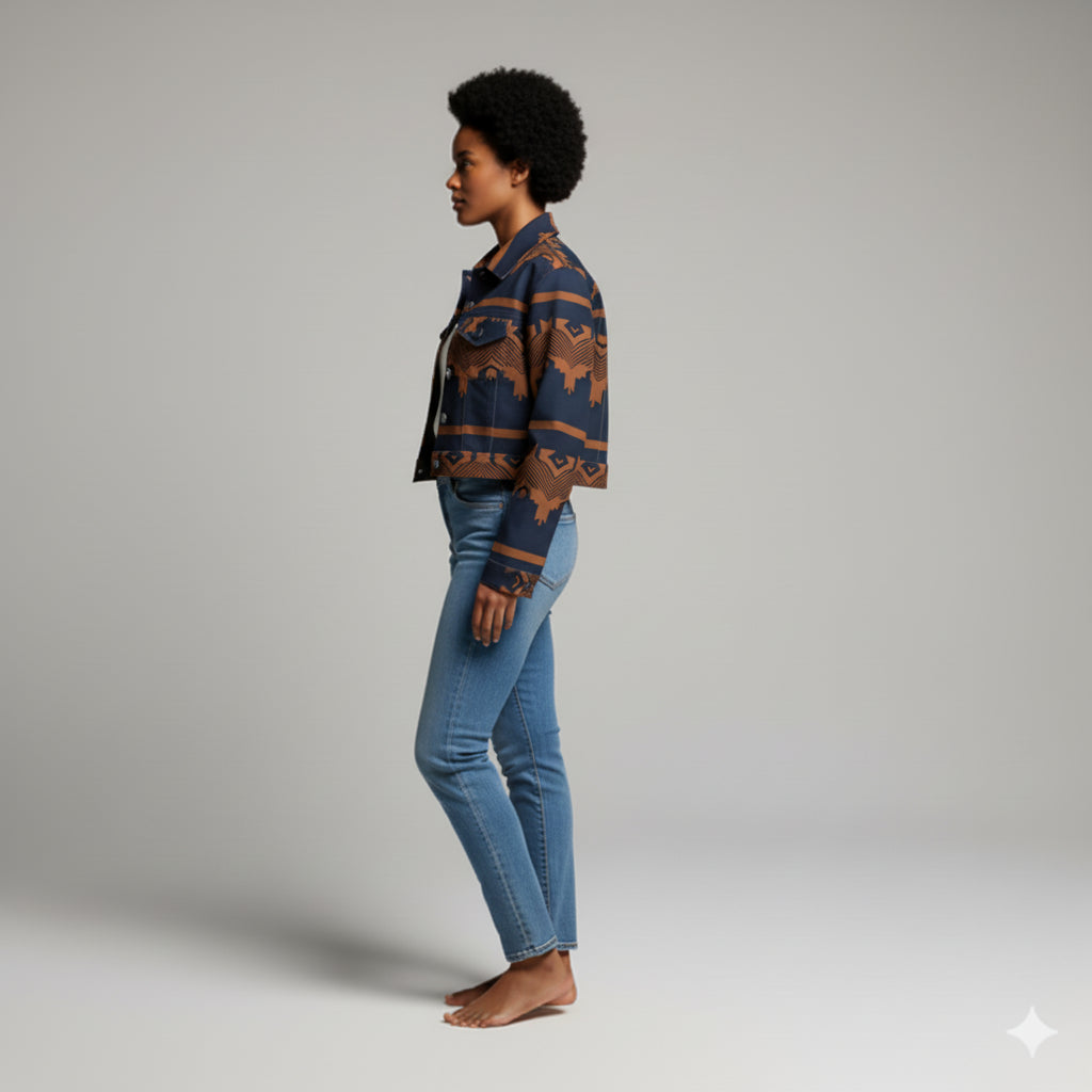 Zayna Cropped Denim Jacket