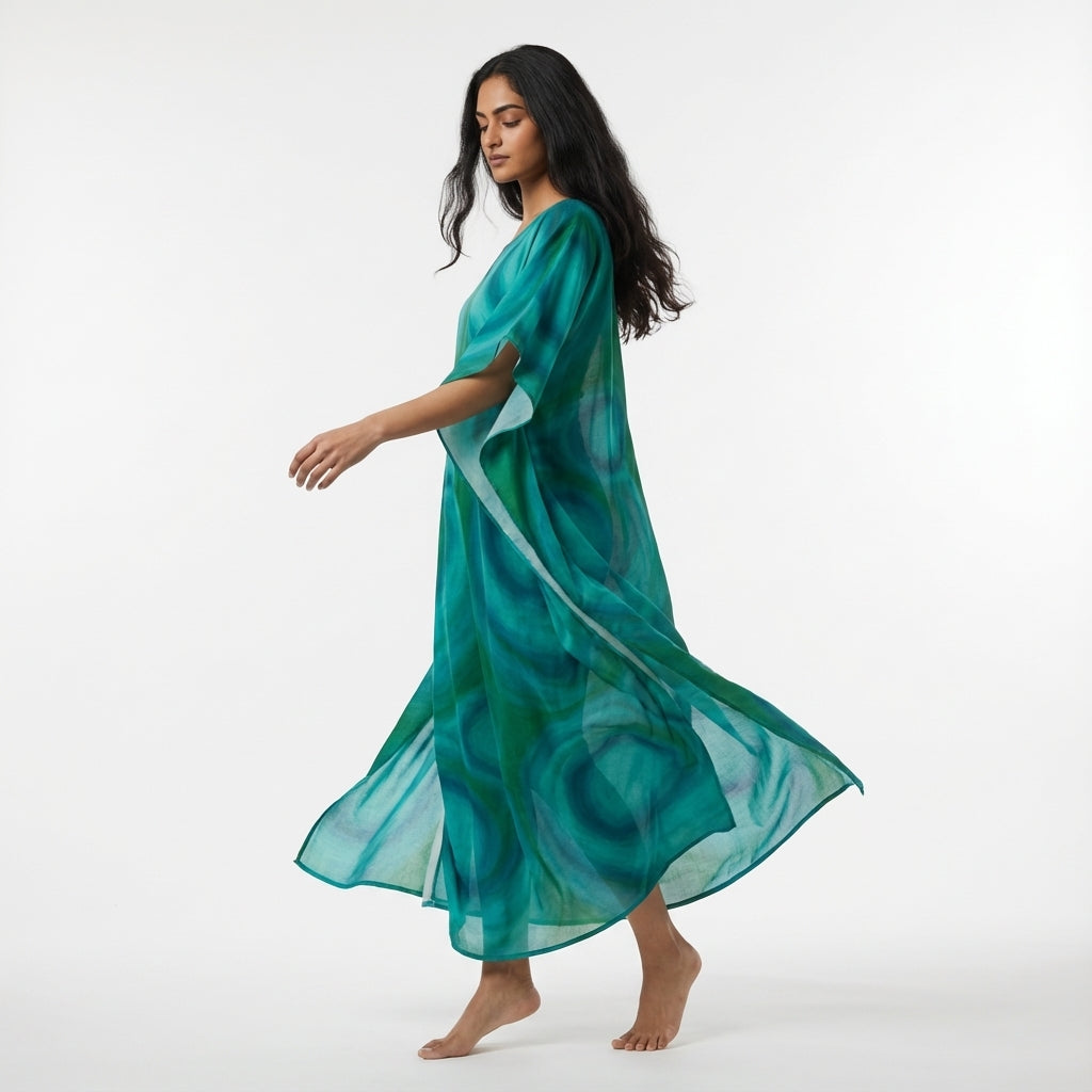 Caftan Indigo Child - Lightweight Organic Cotton Voile