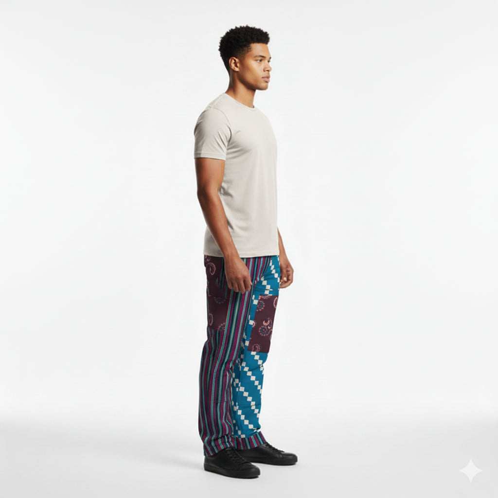 Reverse Boxy Carpenter Pant in Black Heavy Stretch Cotton Twill