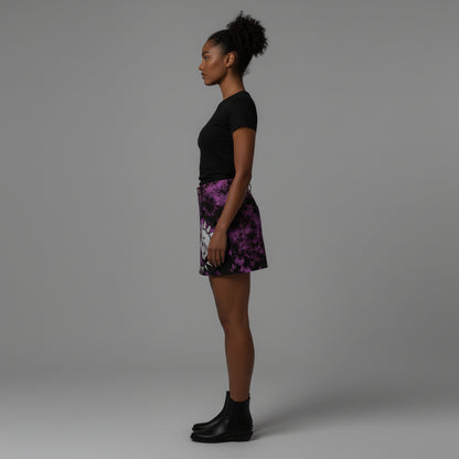 Purple Punk Skull Denim Mini