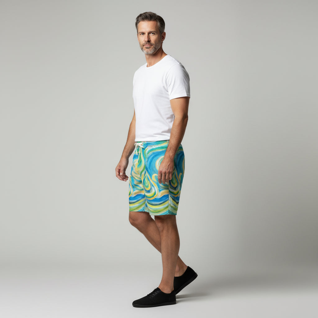 Board Shorts (7" Inseam) – Cotton Poplin Sea Swirls