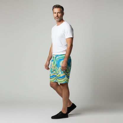 Board Shorts (7" Inseam) – Cotton Poplin Sea Swirls