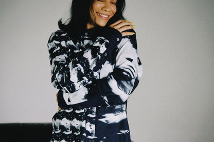 abrazos infinitos button up oversized shirt