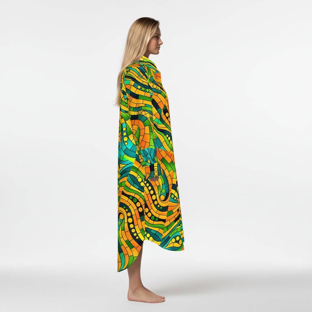 Long Sleeve Shirt Dress Mosaic 11