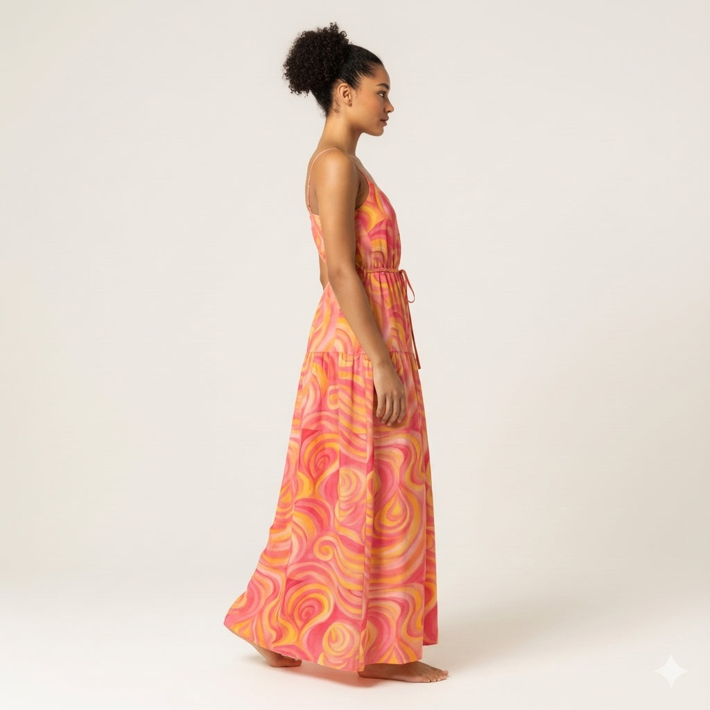 Maxi Dress Sunset Swirls