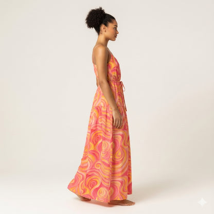 Maxi Dress Sunset Swirls