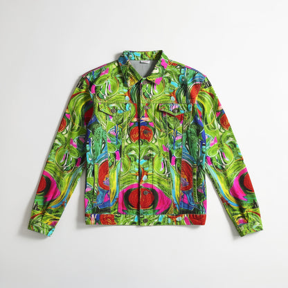 Demin Jacket Pink Water Lilies Jean Jacket