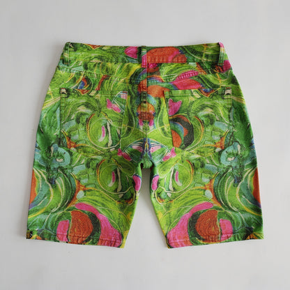 Pink Water Lilies Demin Shorts