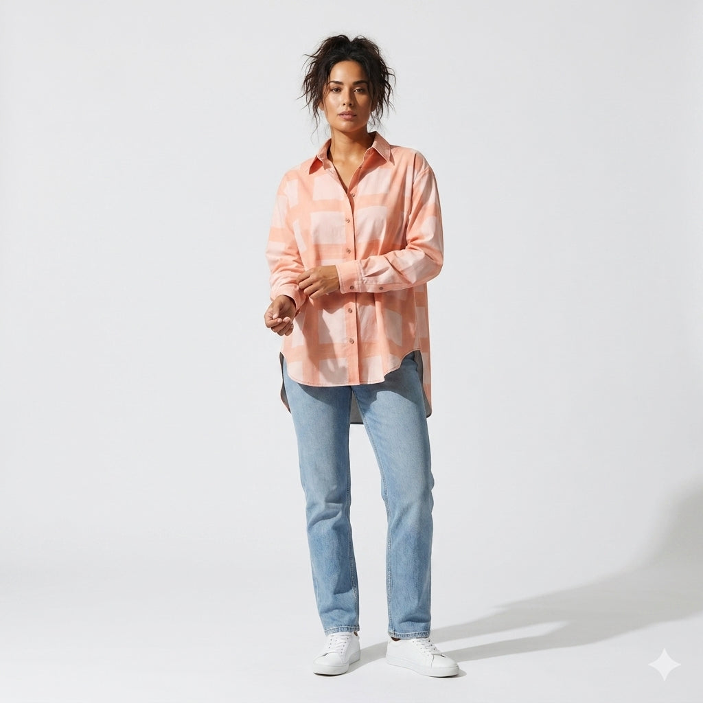 Wire Peach Adobe Oversized Shirt