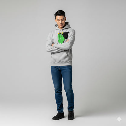 Graphic Panel Basic Hoodie in Medium Weight Cotton