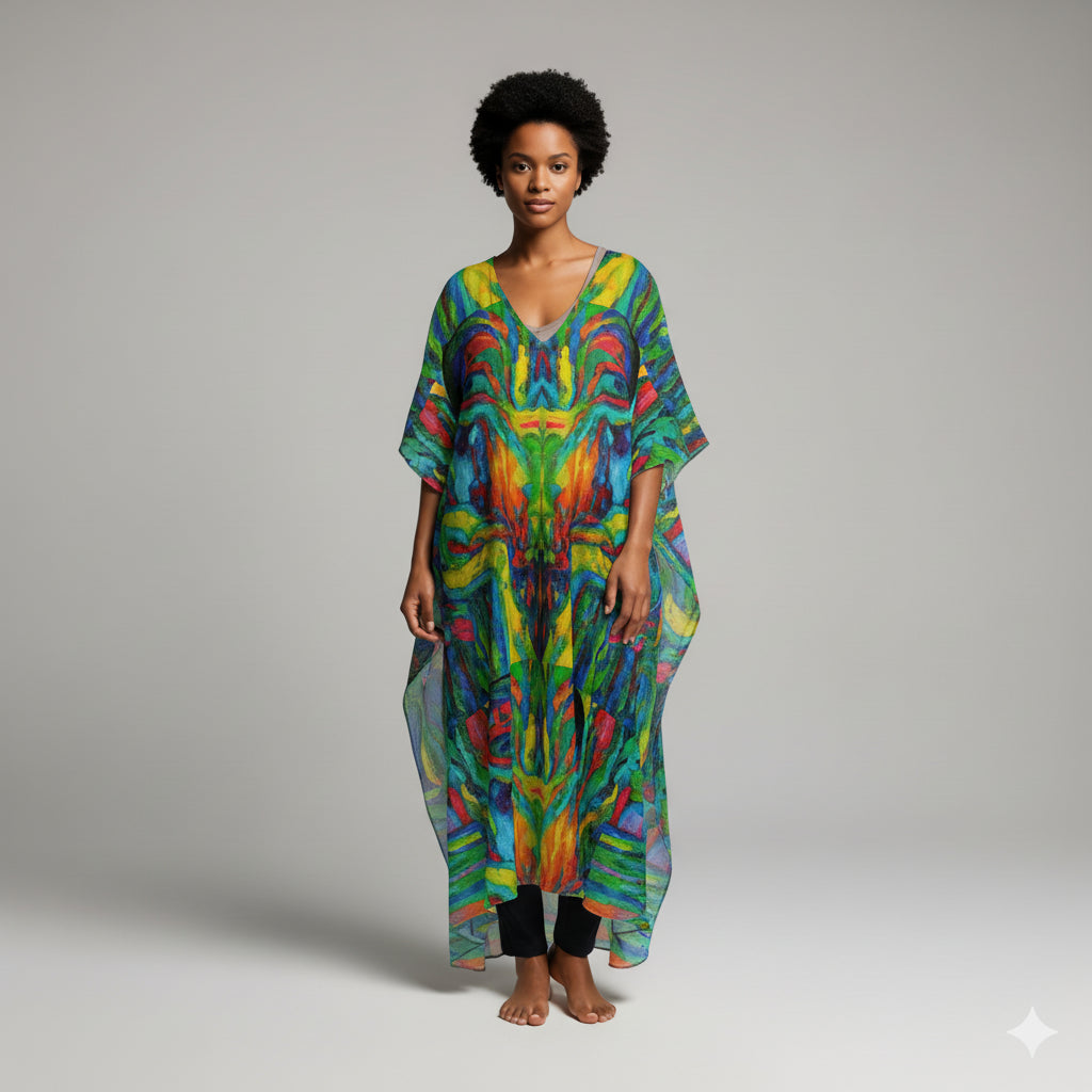 Caftan Green Jungle – Organic Cotton Voile