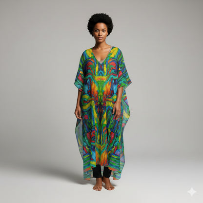 Caftan Green Jungle – Organic Cotton Voile