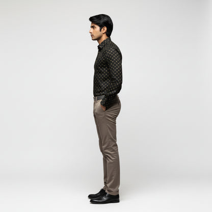 Dress Shirt with Franklin Spread Collar in Soft-Structured Linen