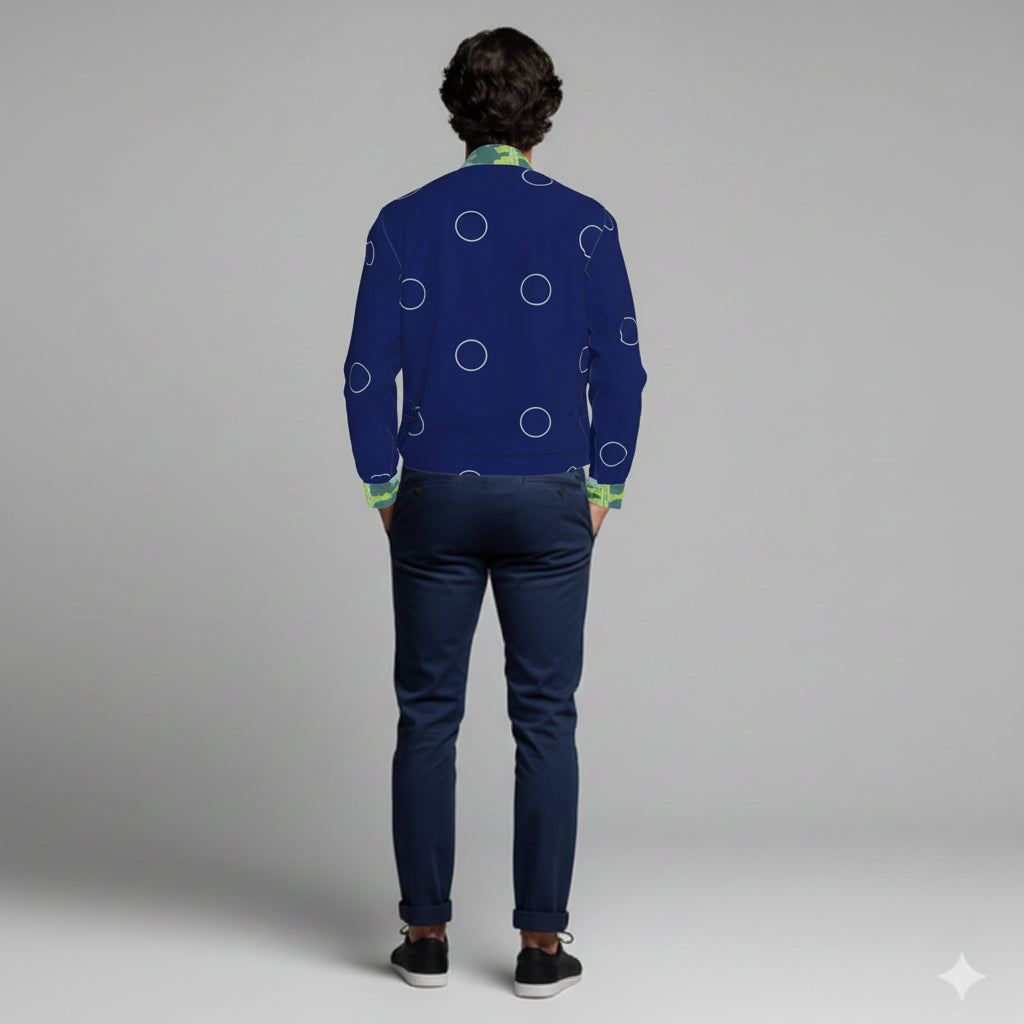 Men's Zip Front Golf Jacket Blue