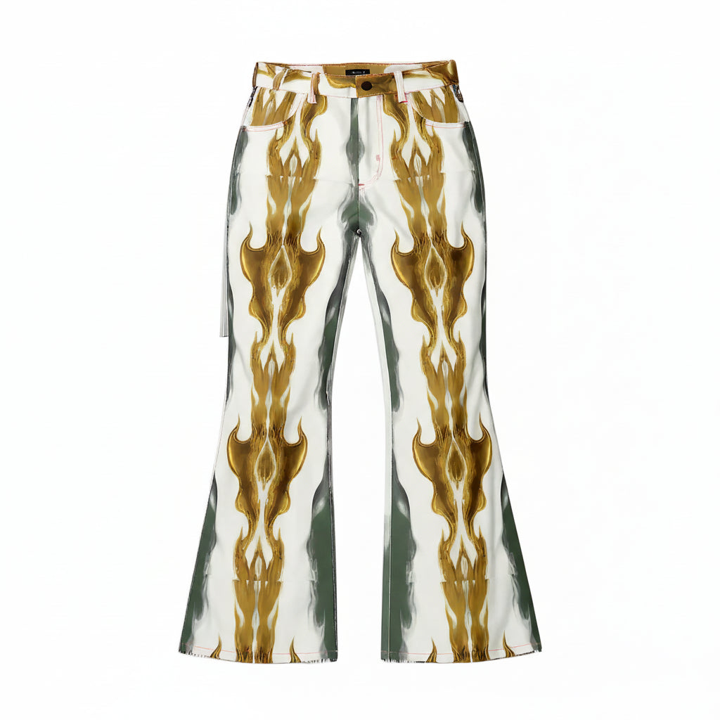 Cheyenne Wetern Printed Bell Bottom Jeans