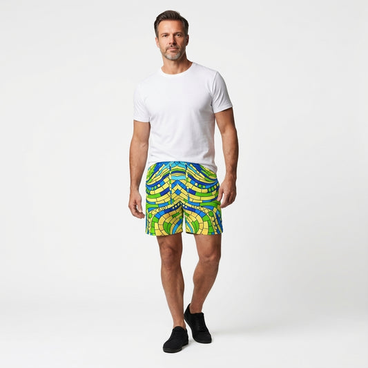Men's Board Shorts Mosaic 4 – 7" Inseam (Lightweight Cotton Poplin)