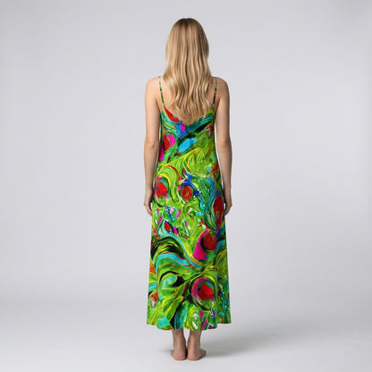 Slip Dress (non Bias) Pink Water Lilies