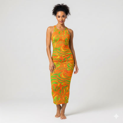 Racerback Shirred Tank Dress Fruit Noodles 