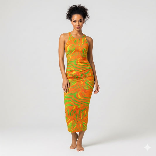 Racerback Shirred Tank Dress Fruit Noodles 