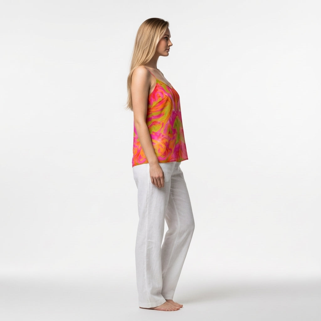 Camisole Pink Noodles in Lightweight Organic Cotton Voile