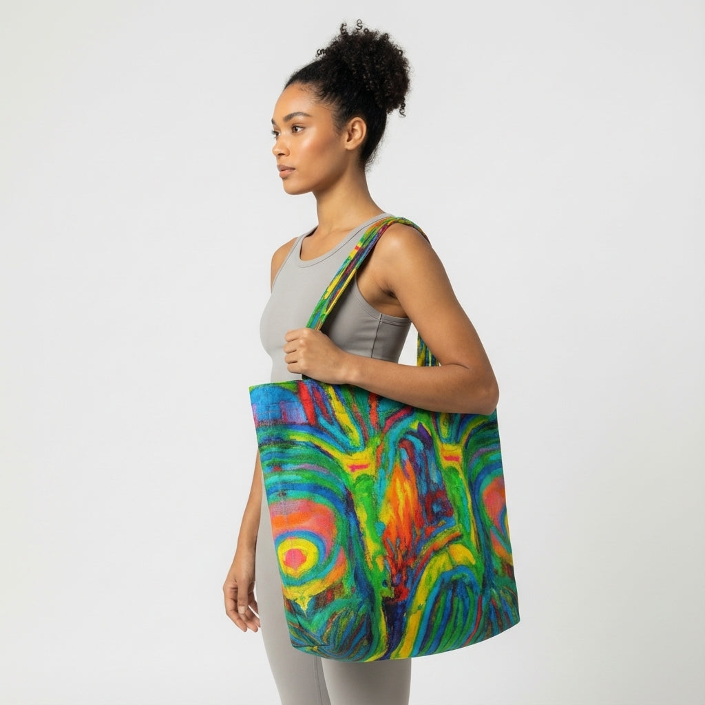 Large Tote Bag Green Jungle