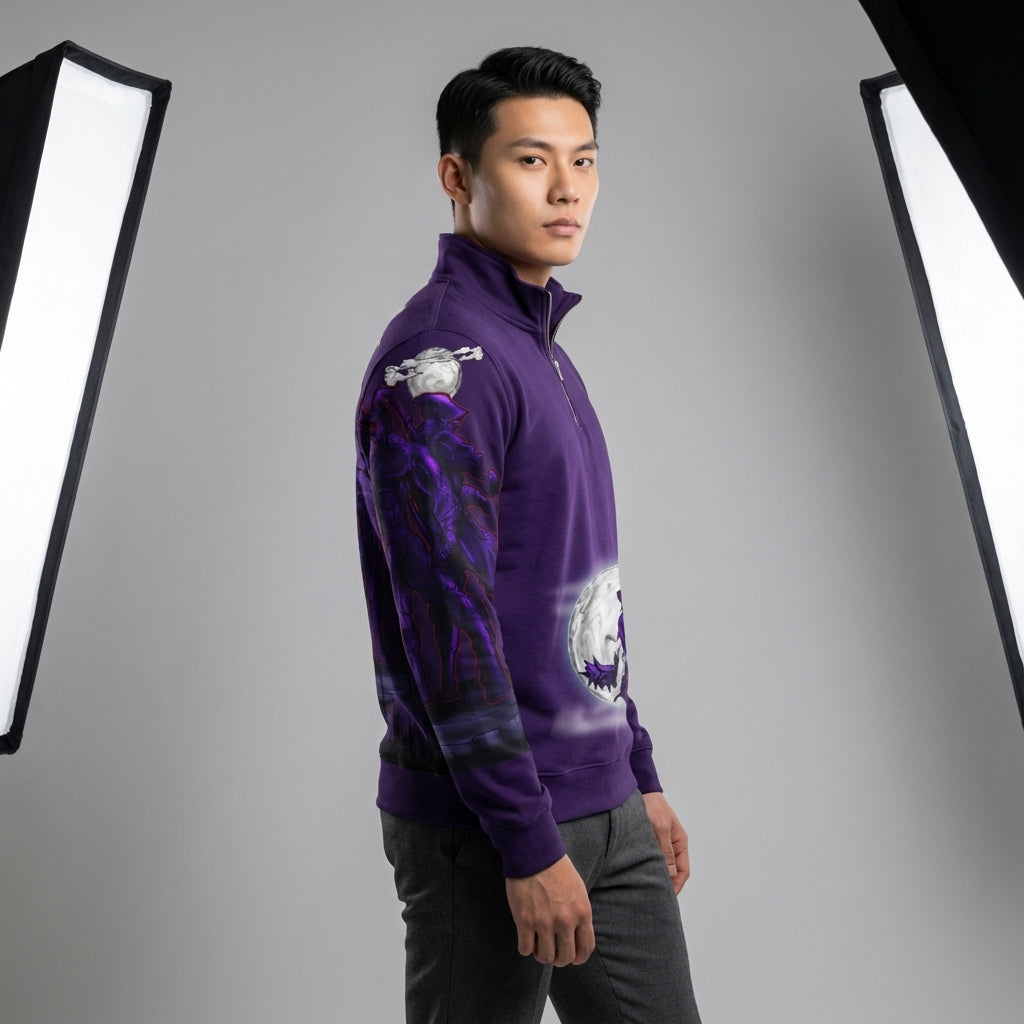 Tailored Quarter-Zip Sweatshirt – Midnight Hunter