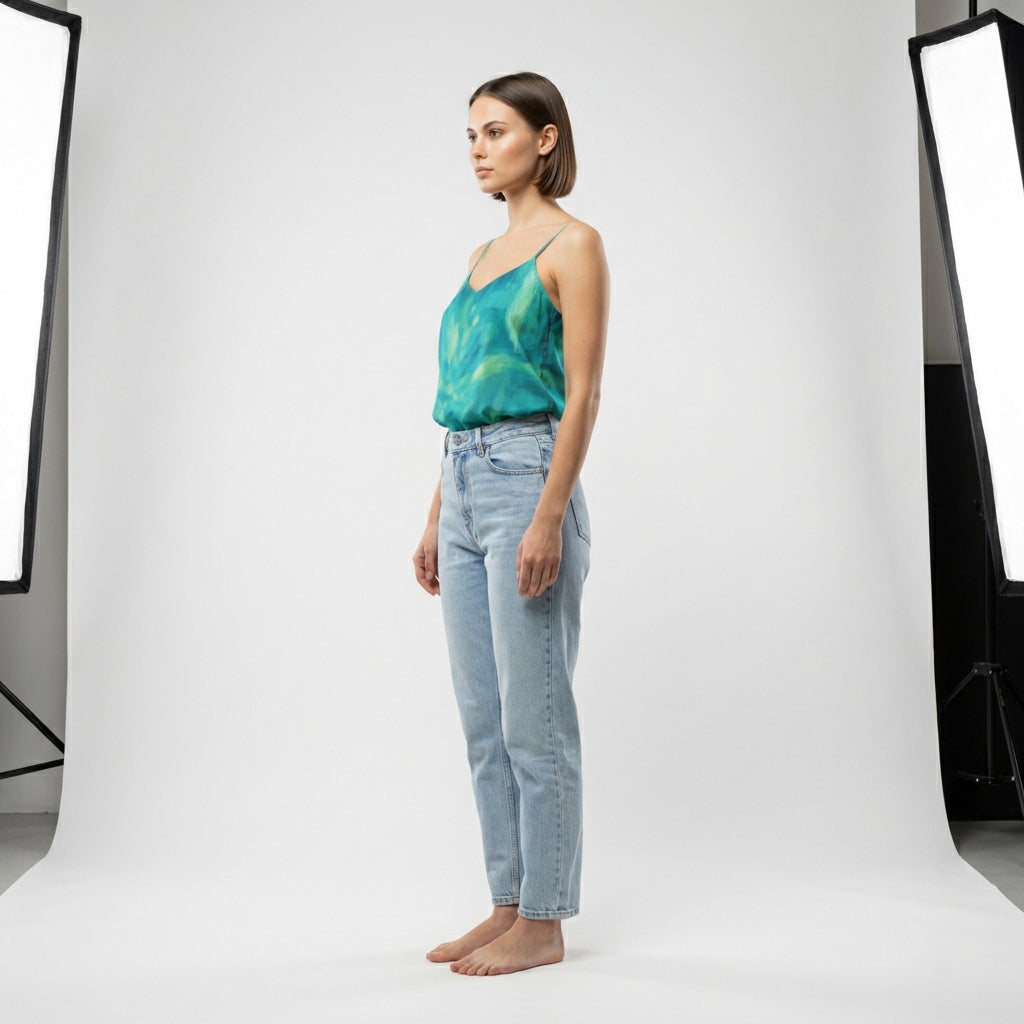Camisole Turquoise Watercolors