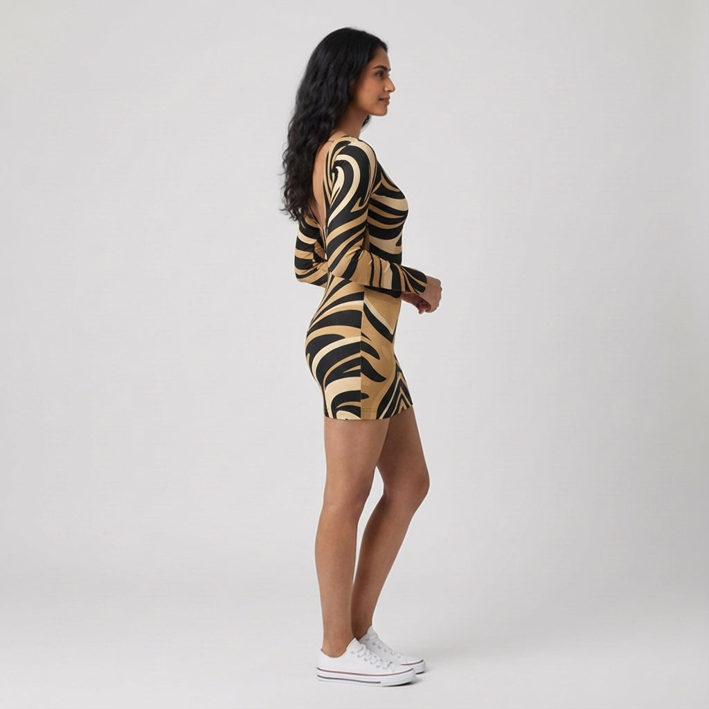 Solei Sccop Back Bodycon Dress (Baz'l Couture)