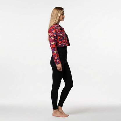 Cropped Jean Cotton Jacket Flower Bed
