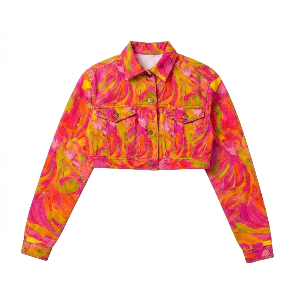 Cropped Jean Jacket Pink Noodles