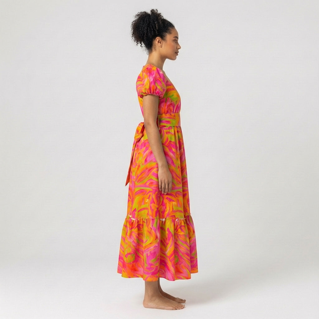 Ruffle Hem Dress Pink Noodles