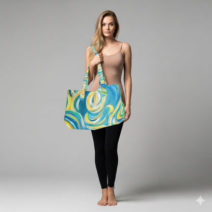Large Tote Bag Sea Swirls