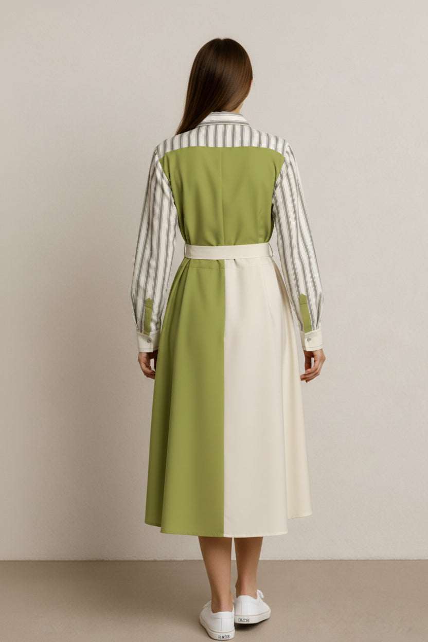 Loving Nature Button Front Shirt Dress 