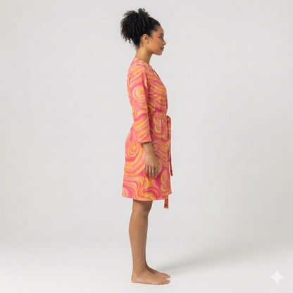 Wrap Dress Sunset Swirls