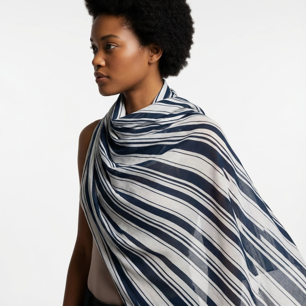Scarf – Blue and White
