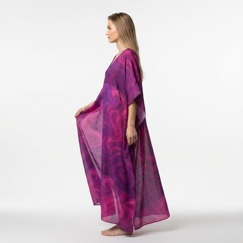 Caftan Purple Storm – Lightweight Organic Cotton Voile