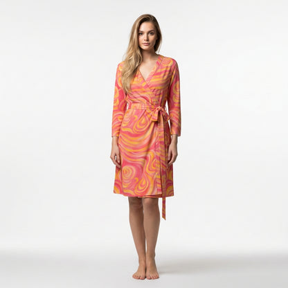 Wrap Dress Sunset Swirls